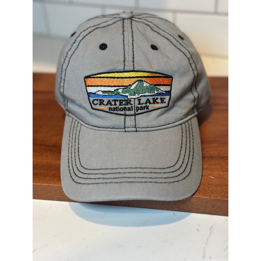 Prairie Mountain Crater Lake National Park Hat Unisex OSFM Gray Souvenir Cap